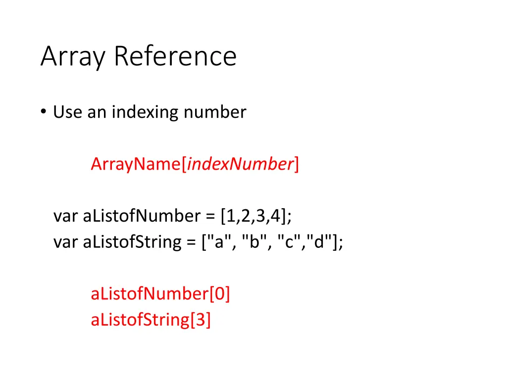 array reference