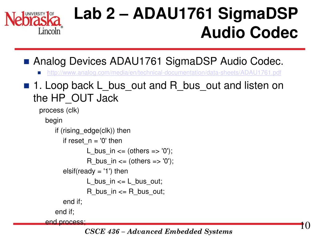 lab 2 adau1761 sigmadsp