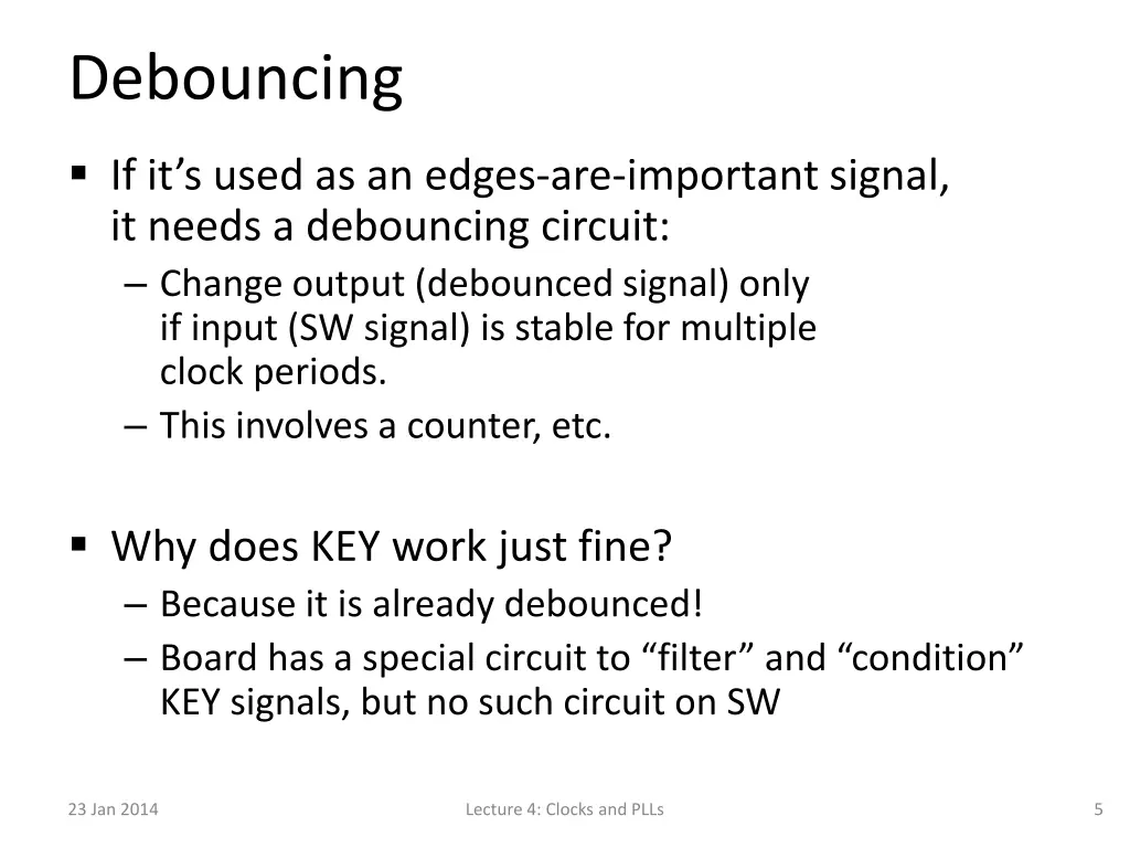 debouncing
