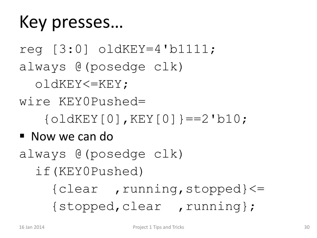 key presses 1