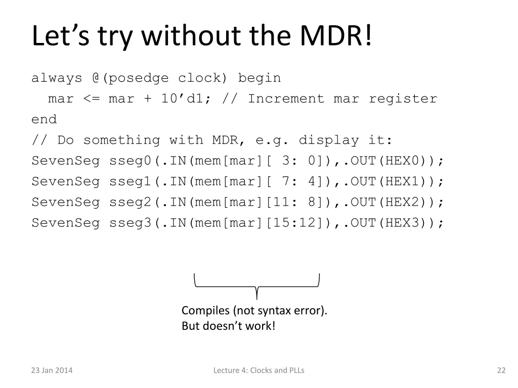let s try without the mdr