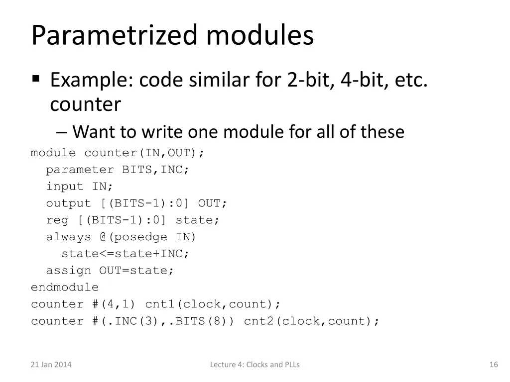 parametrized modules