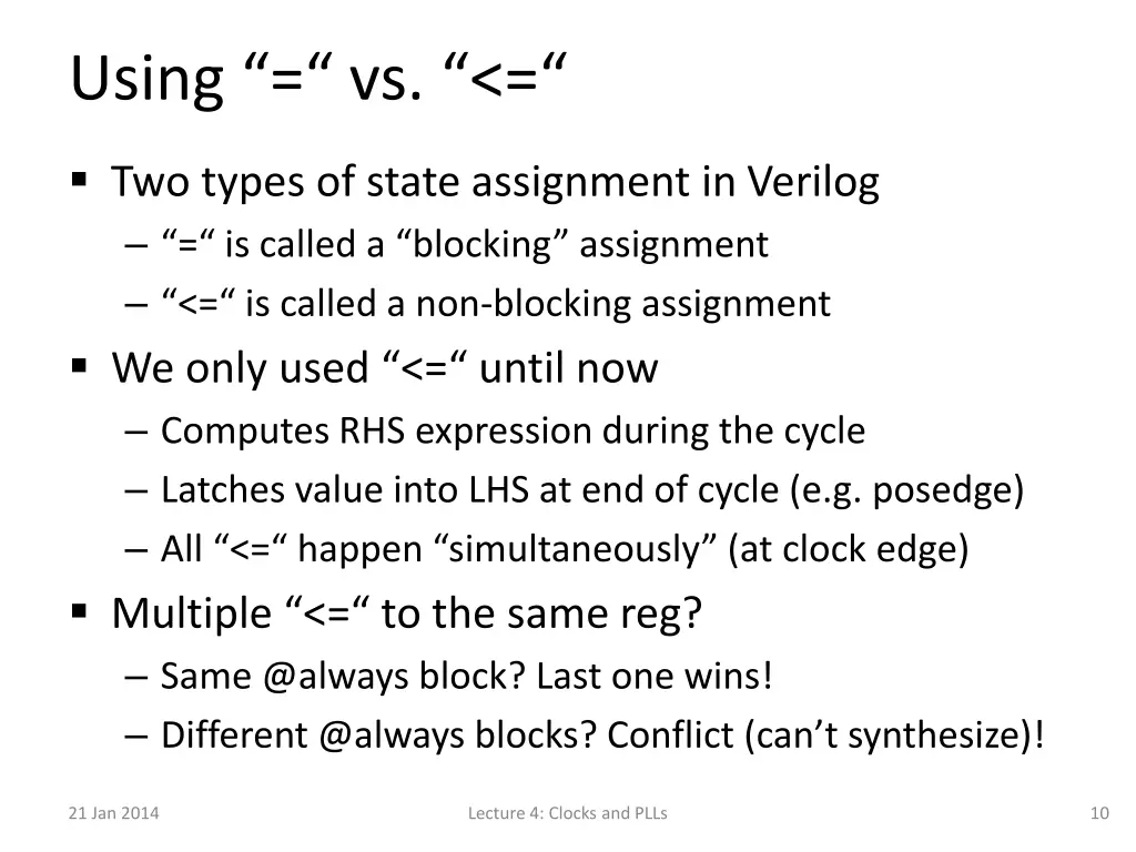 using vs