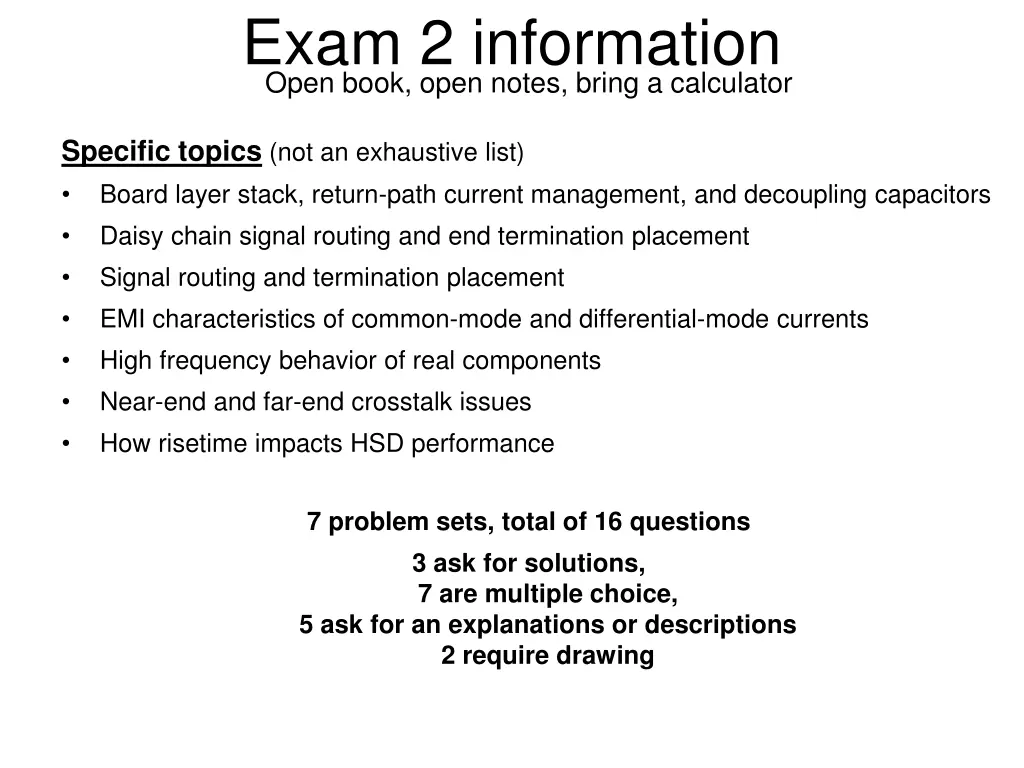 exam 2 information open book open notes bring 3