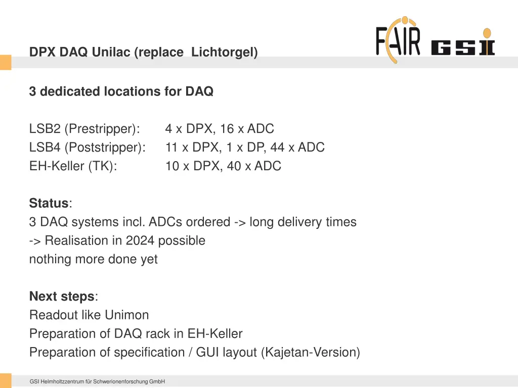 dpx daq unilac replace lichtorgel