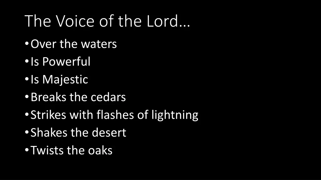 the voice of the lord over the waters is powerful