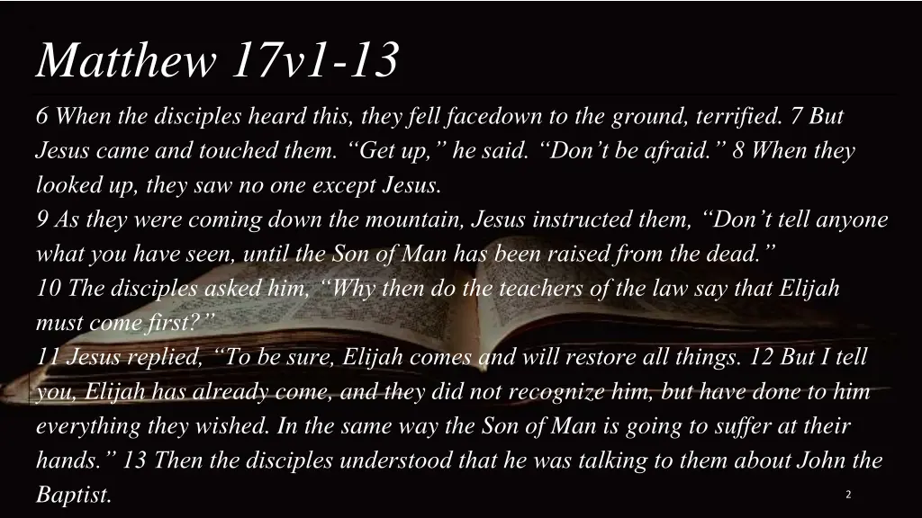 matthew 17v1 13 1