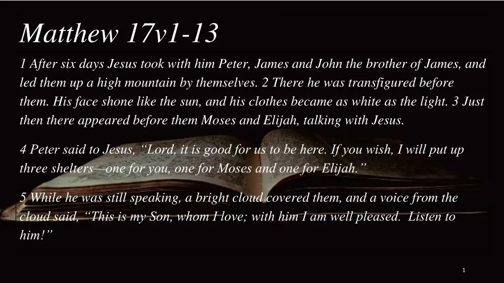 matthew 17v1 13