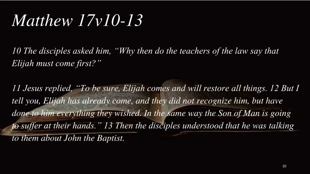 matthew 17v10 13