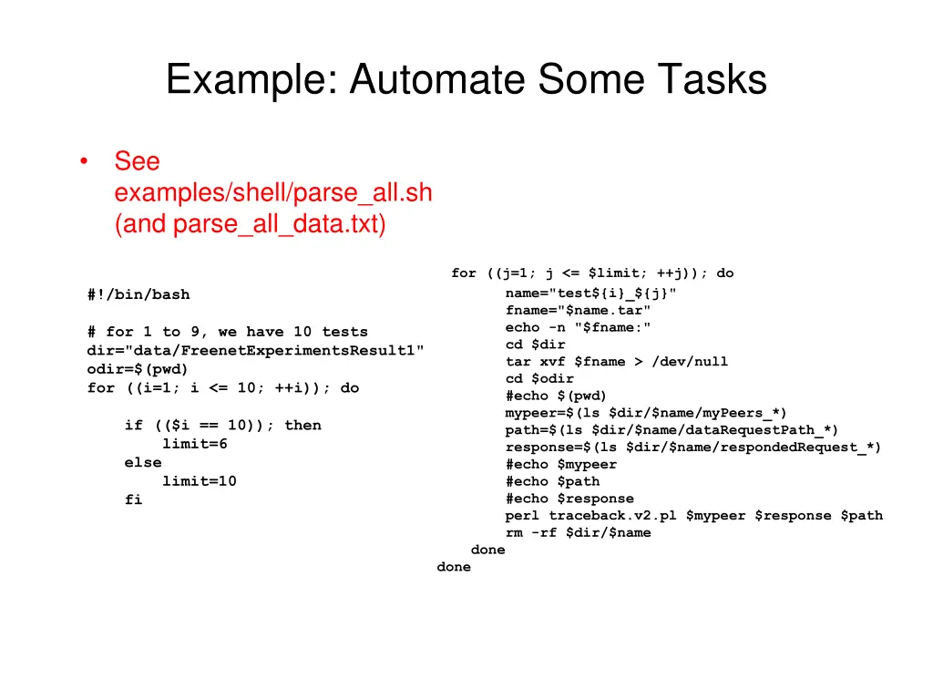 example automate some tasks