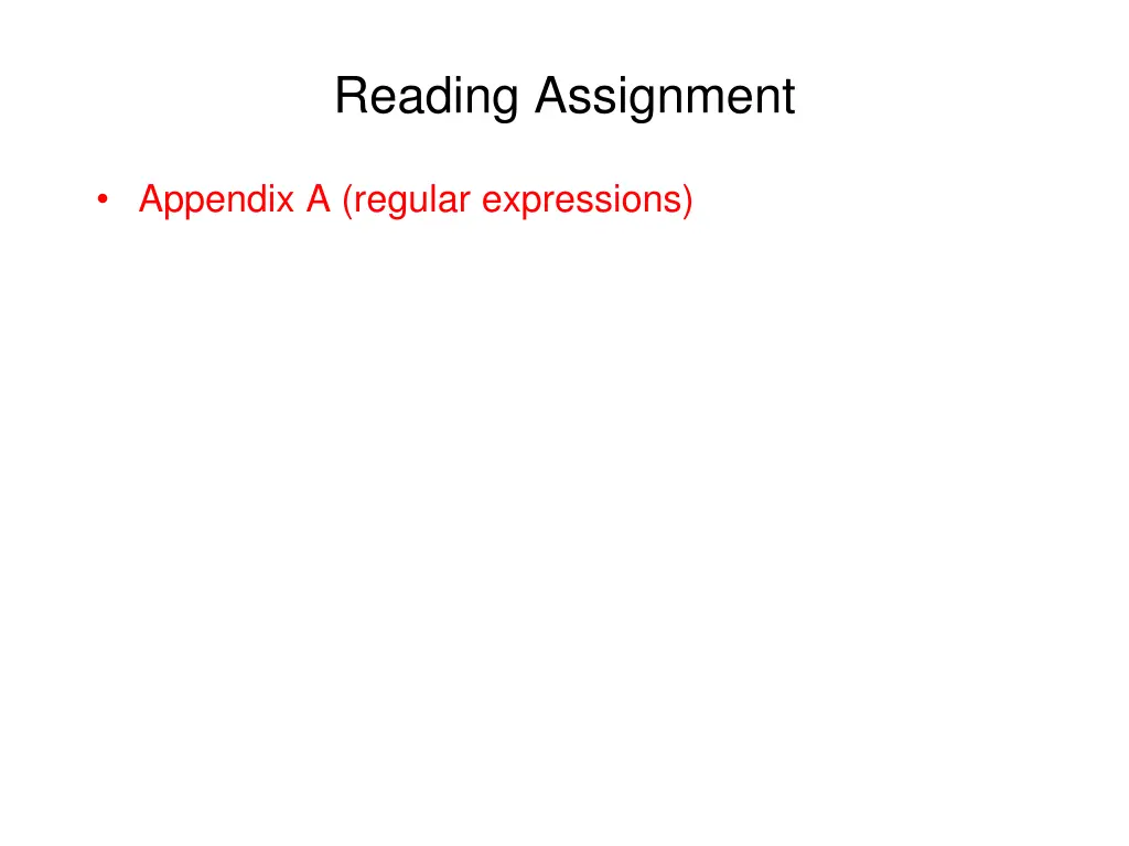 reading assignment