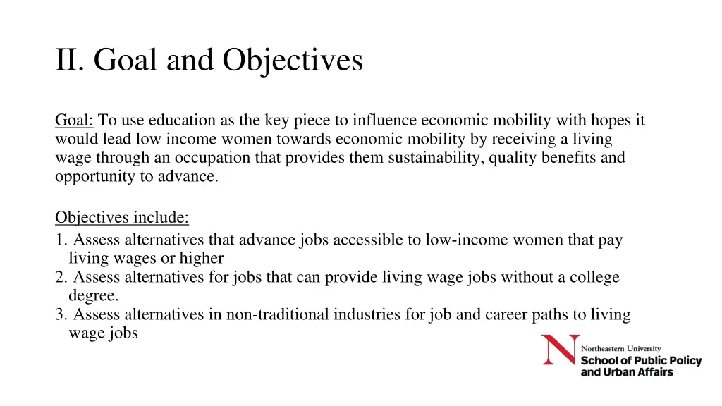 ii goal and objectives