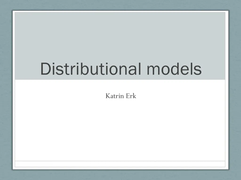 distributional models