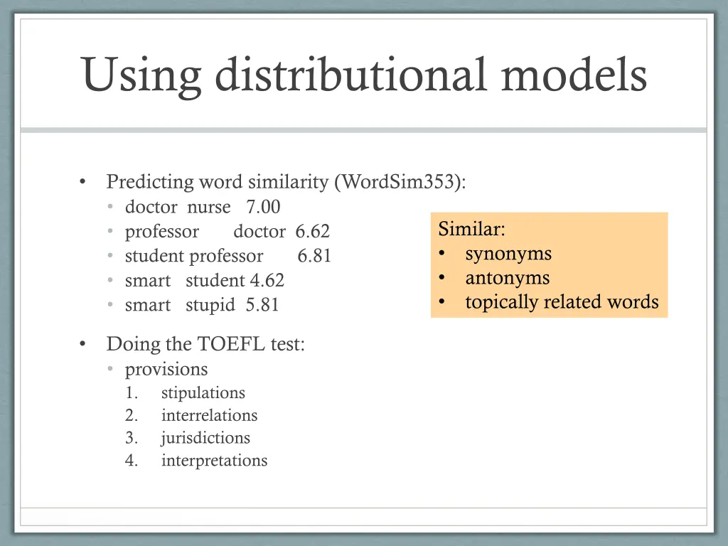 using distributional models