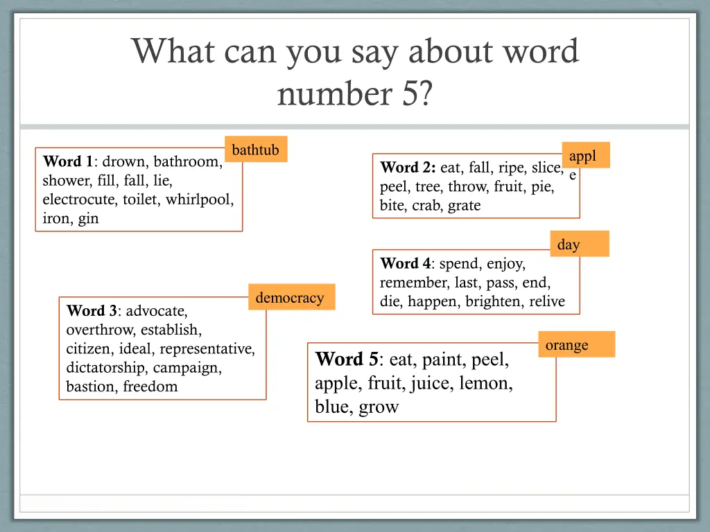 what can you say about word number 5 1