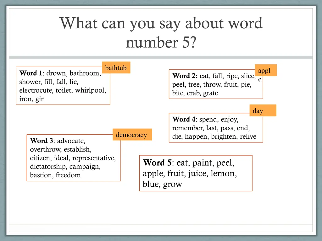 what can you say about word number 5