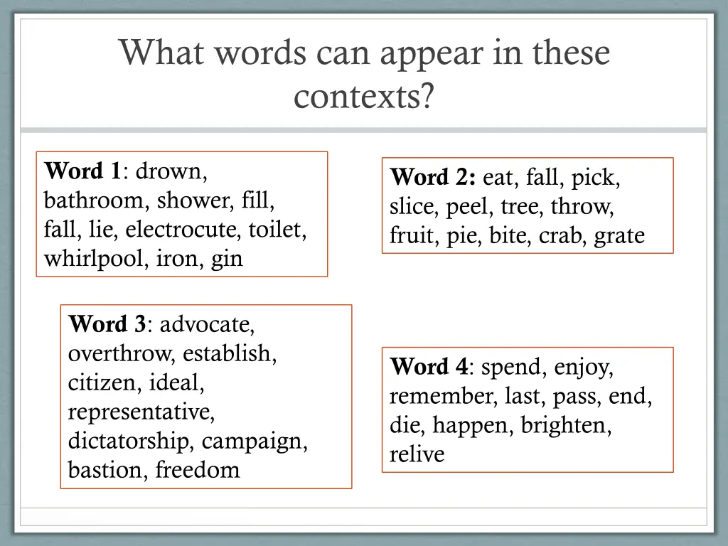 what words can appear in these contexts