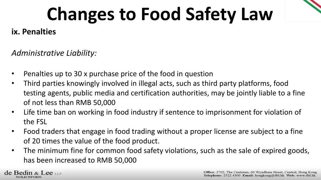changes to food safety law 11