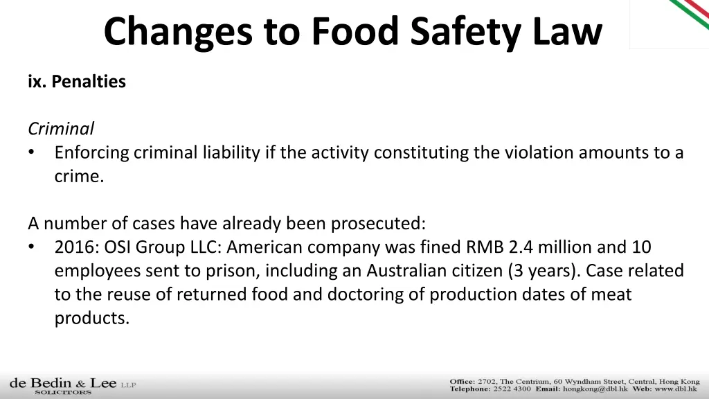 changes to food safety law 13