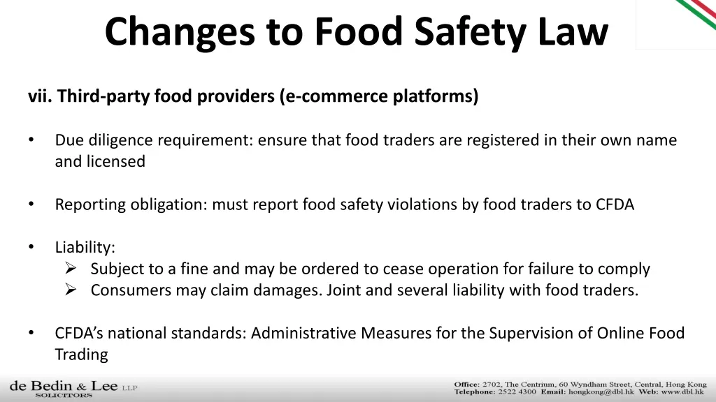 changes to food safety law 9