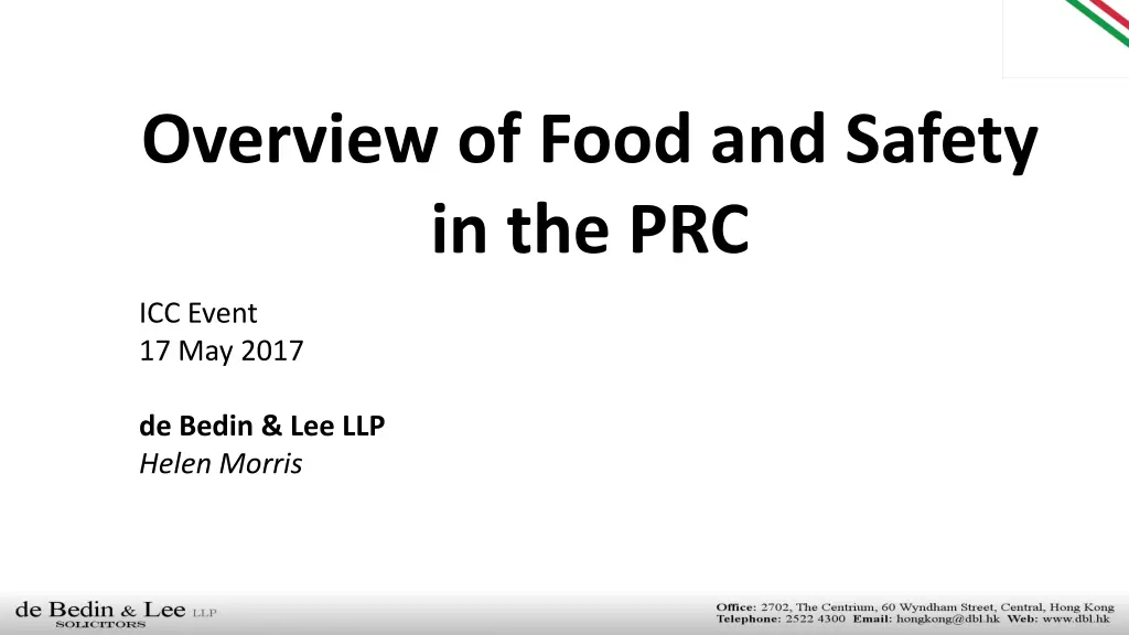 overview of food and safety in the prc