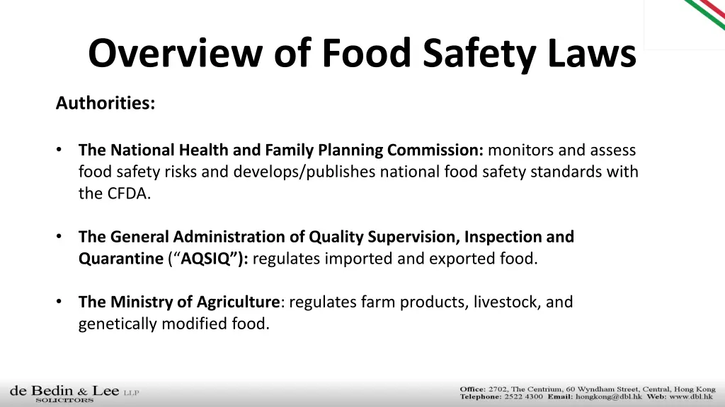 overview of food safety laws 2
