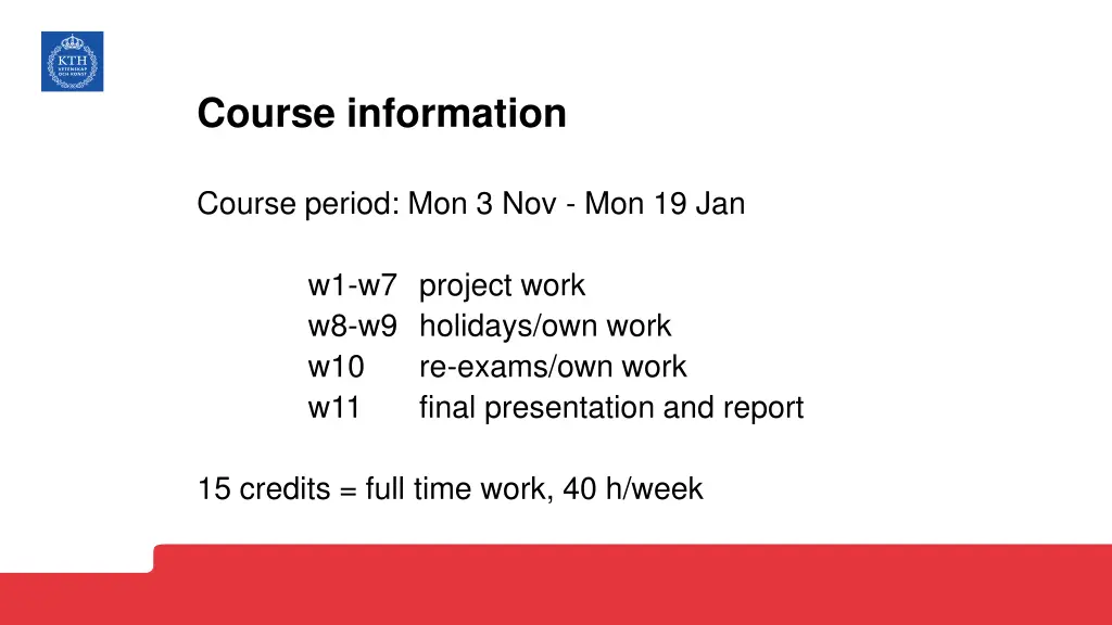 course information