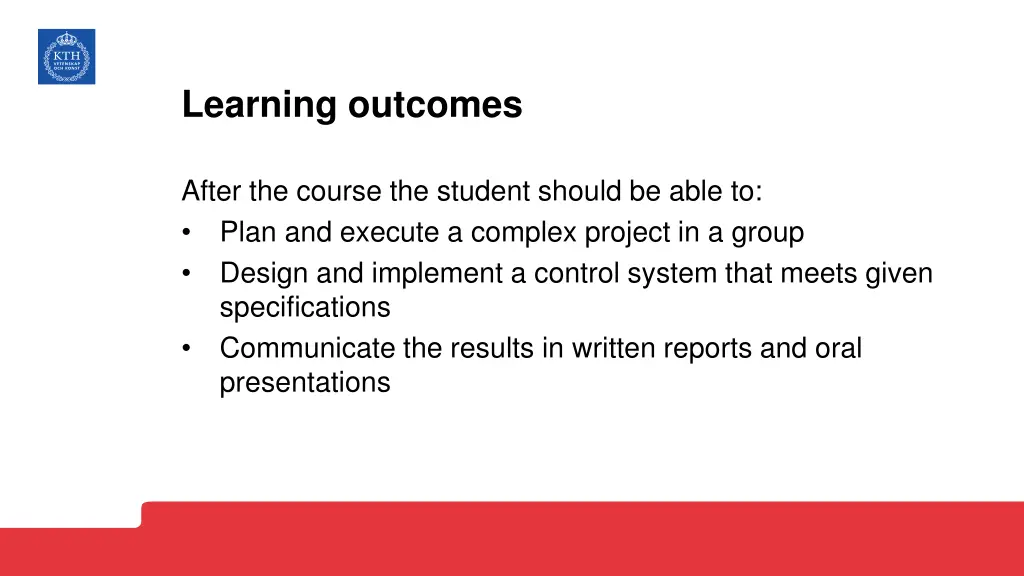 learning outcomes