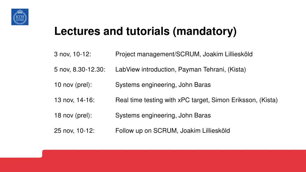 lectures and tutorials mandatory