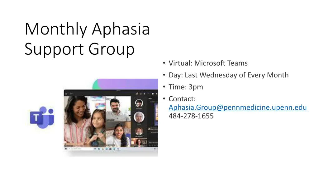 monthly aphasia support group