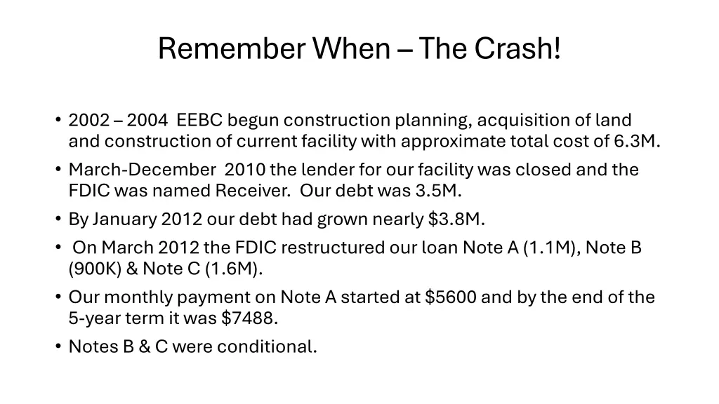 remember when the crash