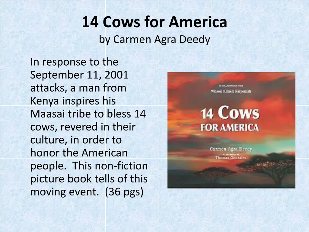 14 cows for america by carmen agra deedy
