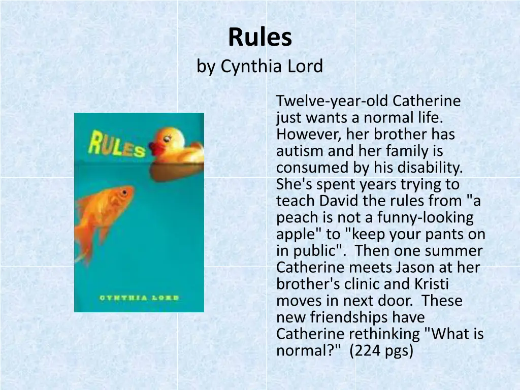 rules by cynthia lord
