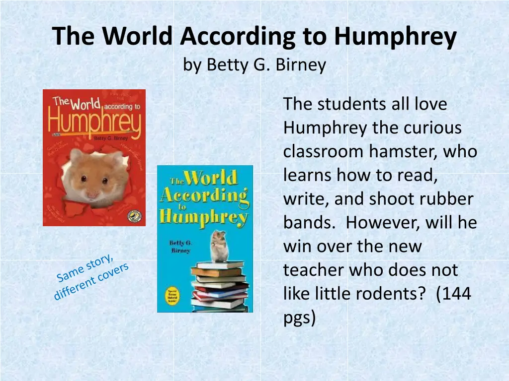 the world according to humphrey by betty g birney