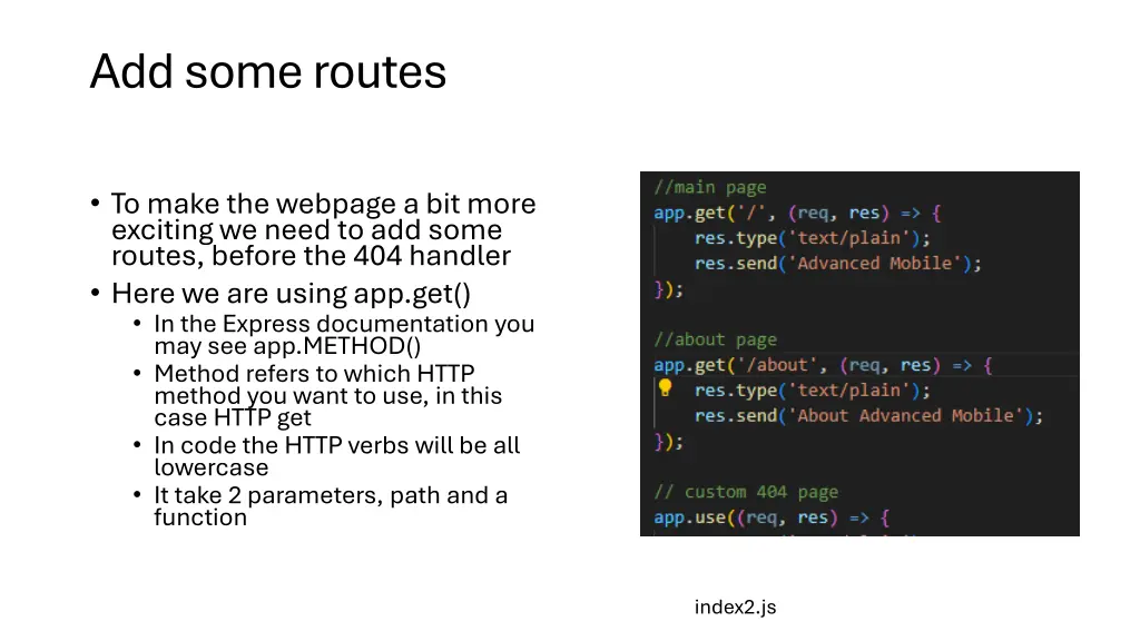 add some routes