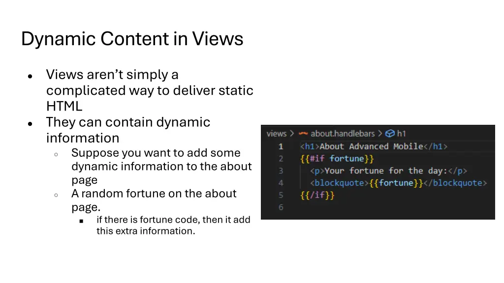 dynamic content in views