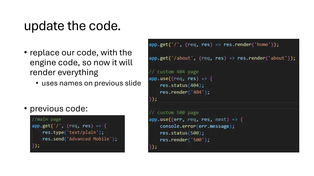 update the code