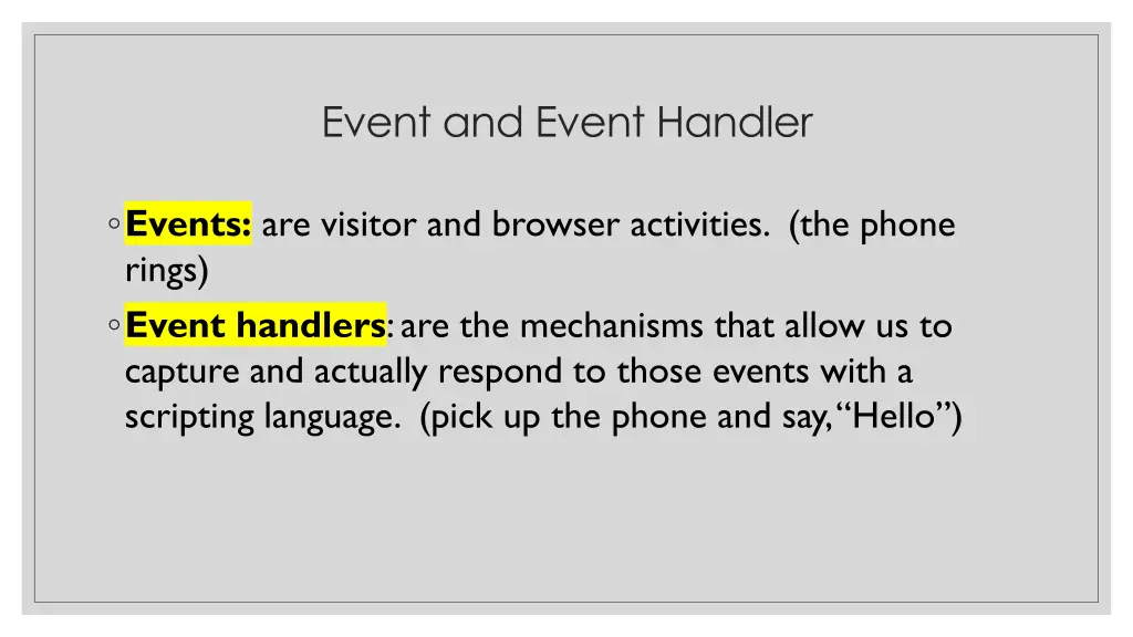 event and event handler