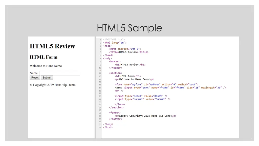 html5 sample