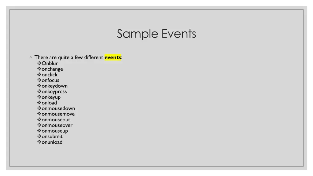 sample events