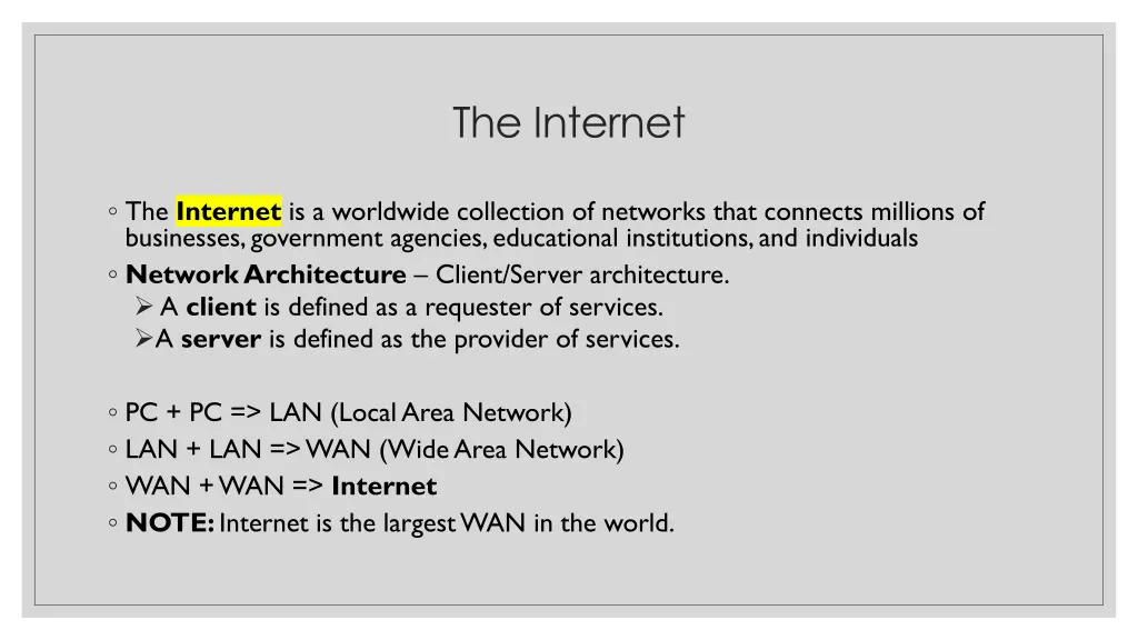 the internet