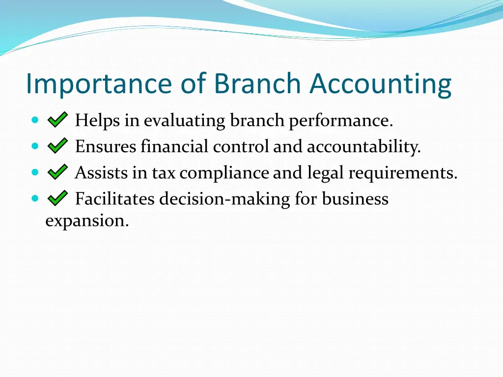 importance of branch accounting