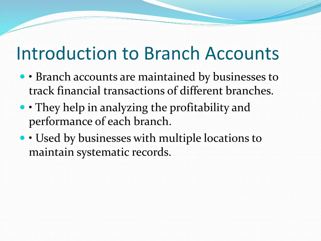 introduction to branch accounts