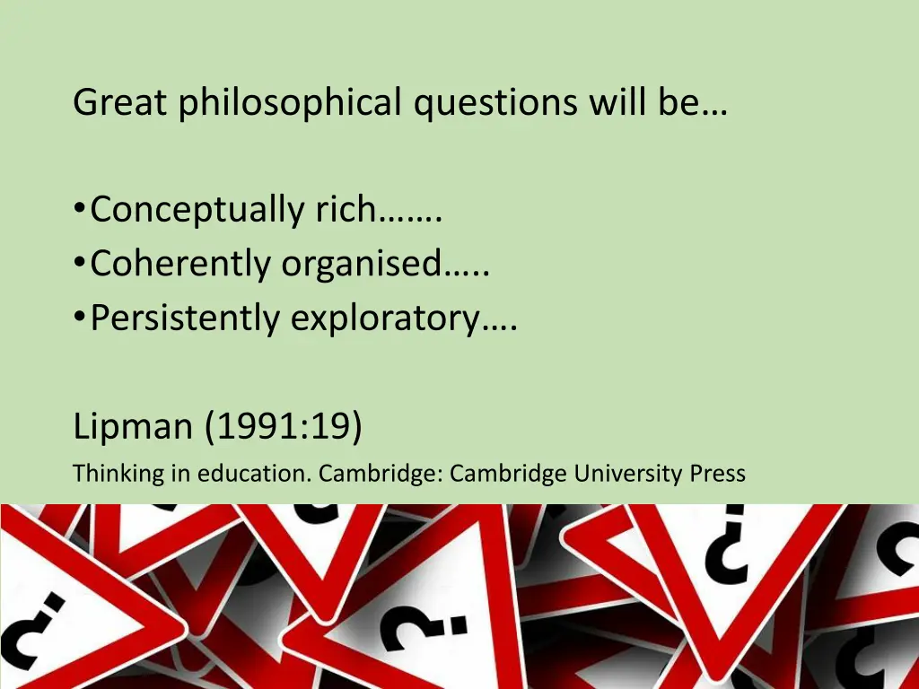 great philosophical questions will be