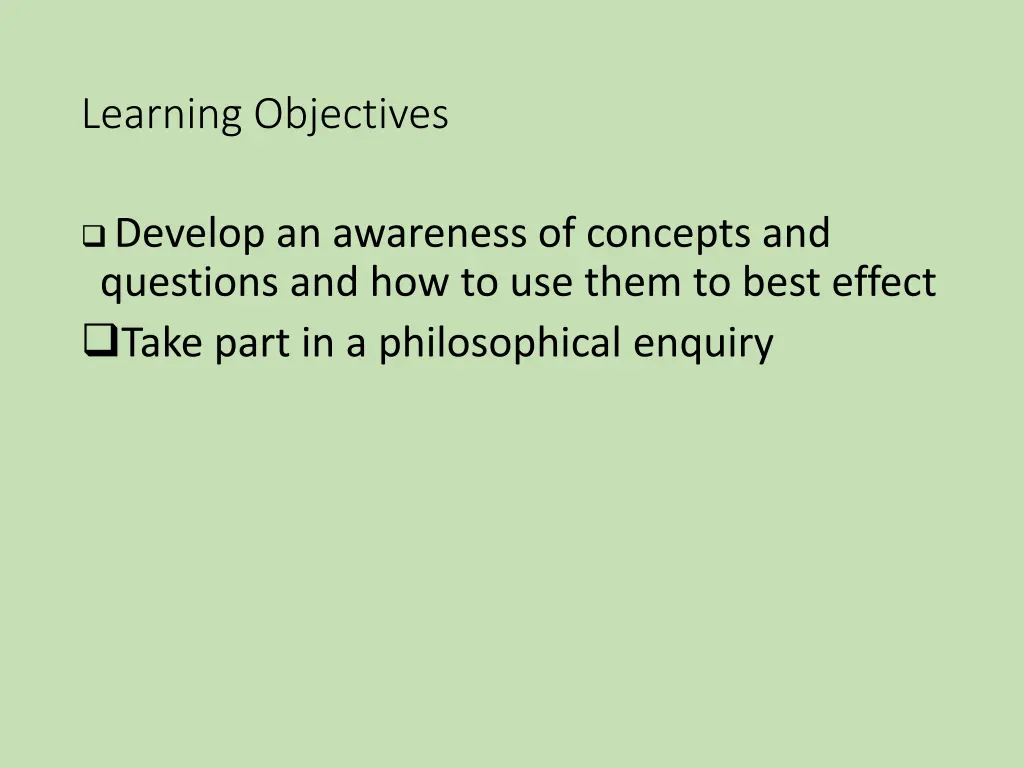 learning objectives