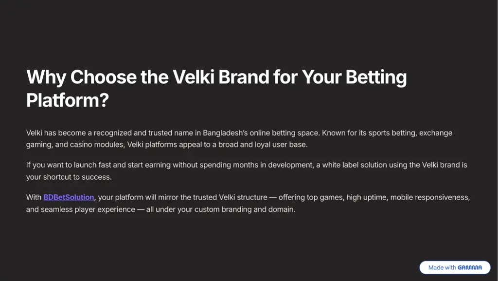 why choose the velki brand for your betting