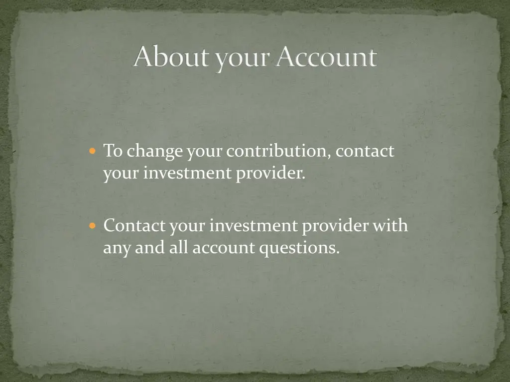 about your account