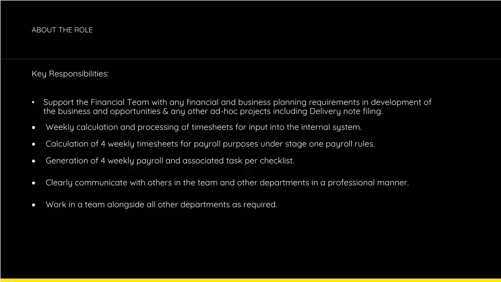 about the role