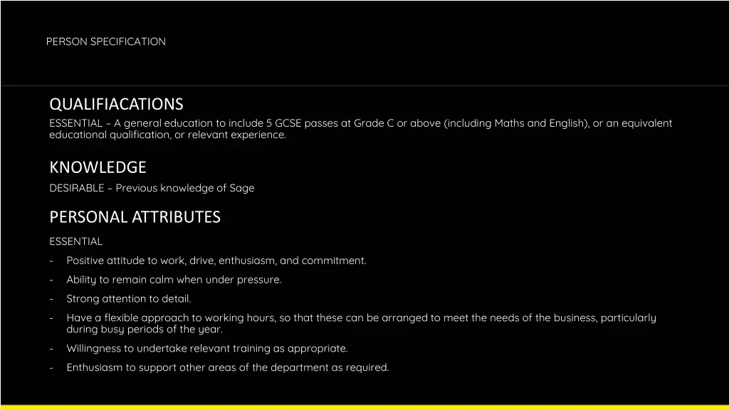 person specification