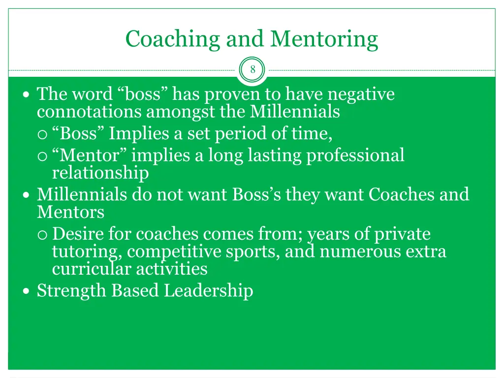 coaching and mentoring